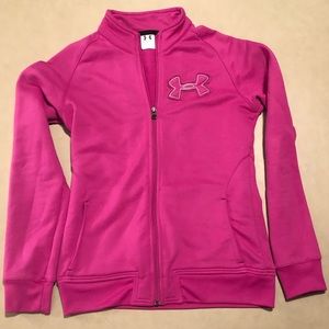 Pink Under Armour full-zip jacket/sweatshirt